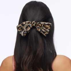 LEOPARD PALOMA SEQUIN BOW