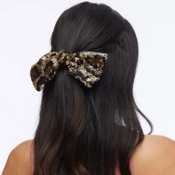 LEOPARD PALOMA SEQUIN BOW