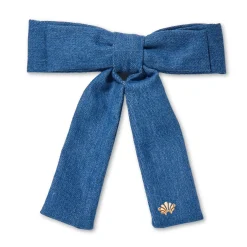LIGHT DENIM ANTOINETTE  BOW BARRETTE