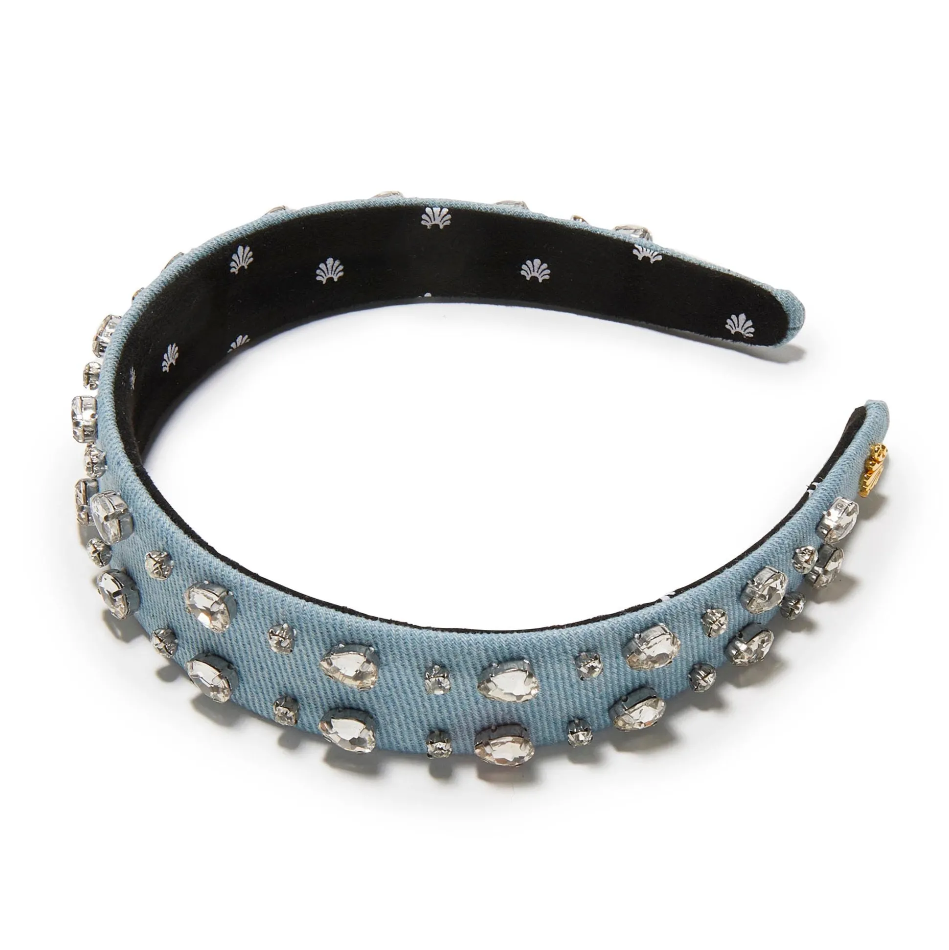 LIGHT DENIM BESSETTE CRYSTAL TRIM HEADBAND