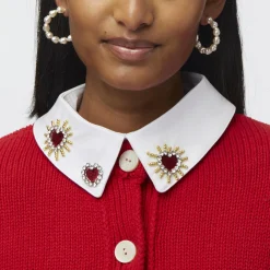 LIPSTICK RED CRYSTAL HEARTBURST COLLAR