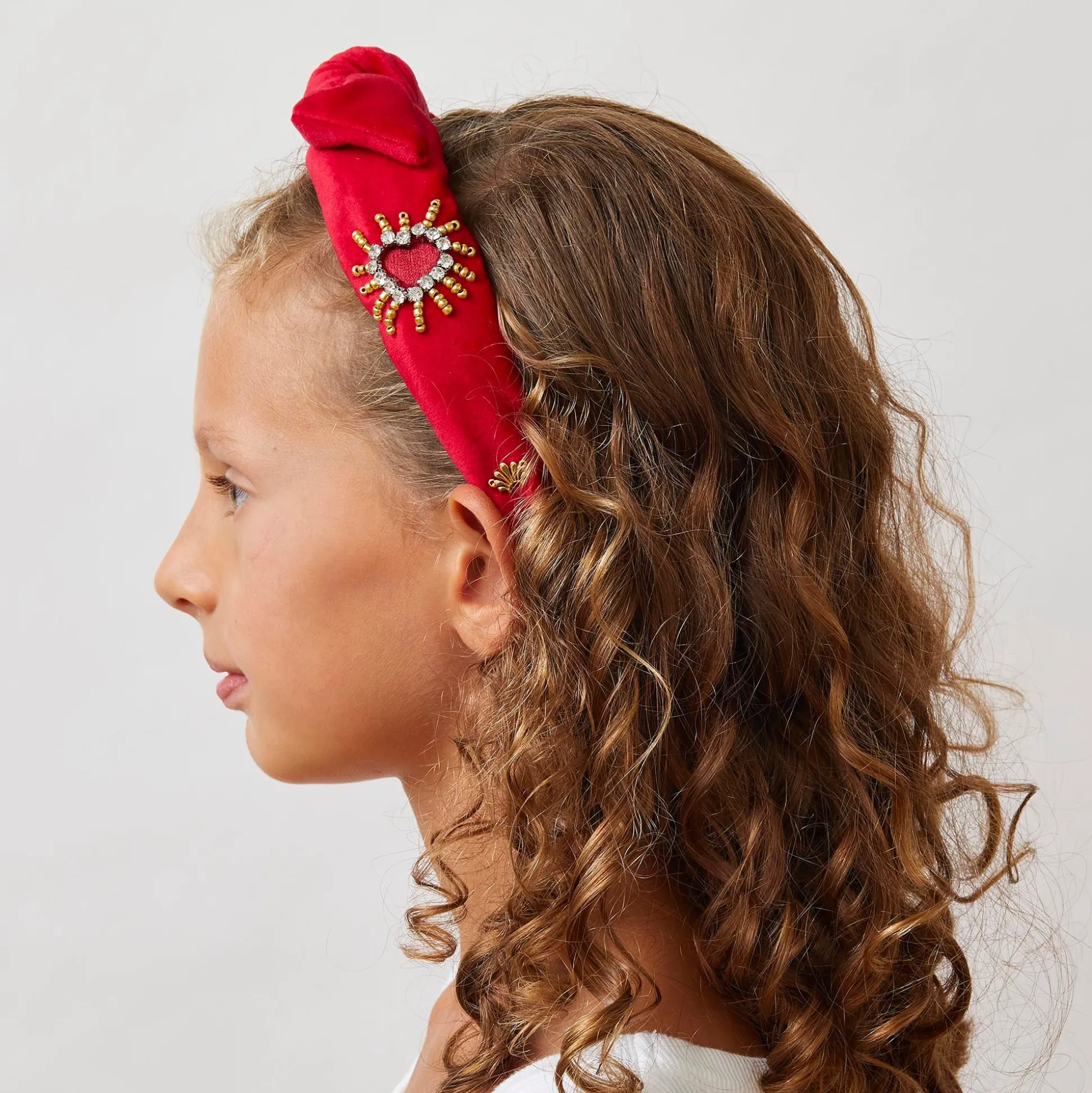 LIPSTICK RED KIDS CRYSTAL HEARTBURST HEADBAND