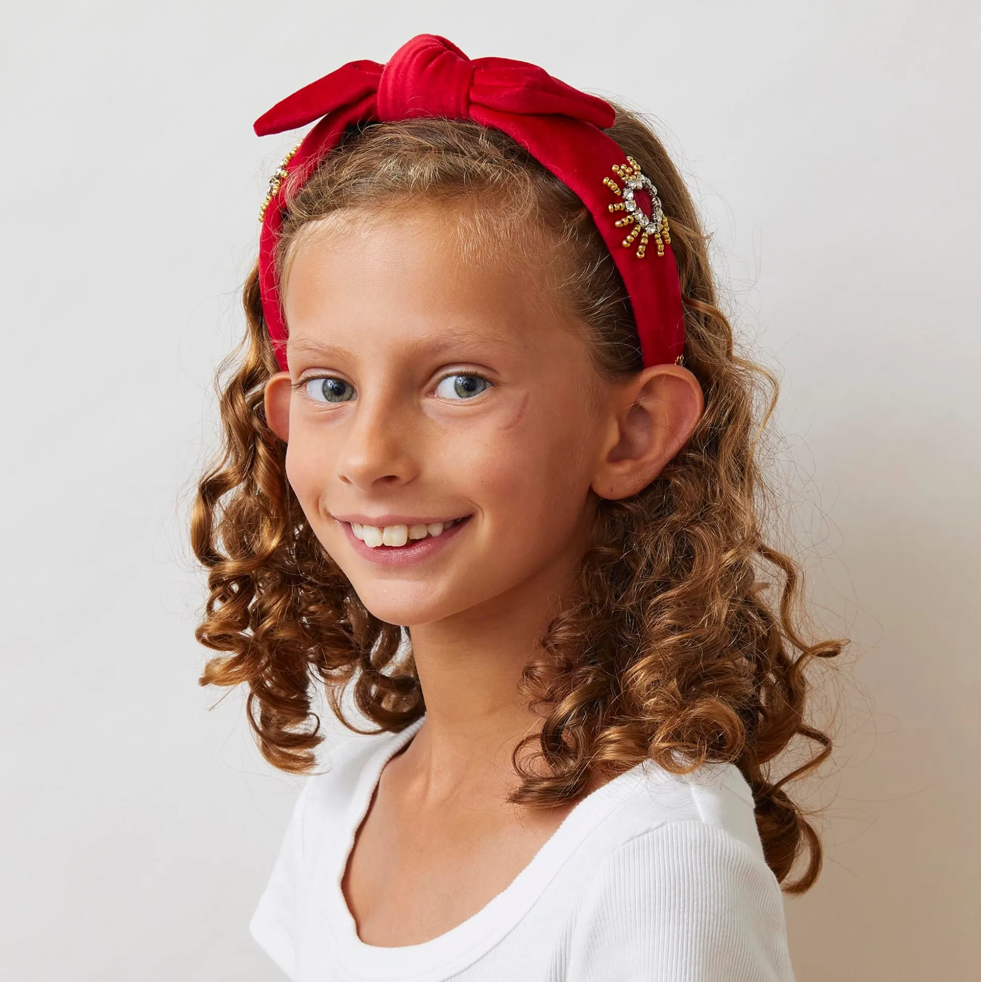 LIPSTICK RED KIDS CRYSTAL HEARTBURST HEADBAND