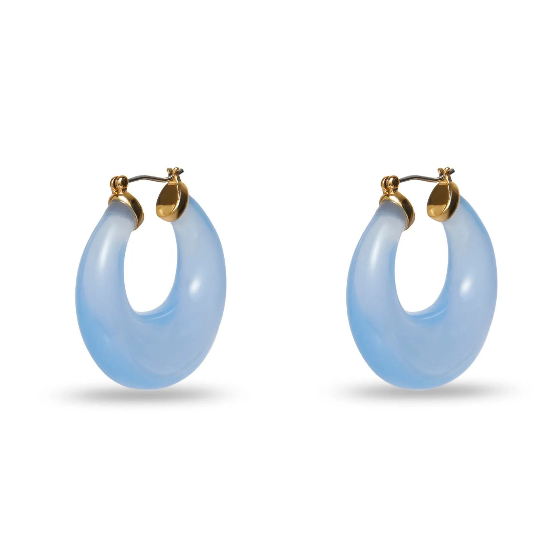 MARCH AQUAMARINE BIRTHSTONE DOUBLE HOOP