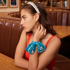 MIAMI DOLPHINS LELE SADOUGHI X NFL AQUA BOW SCRUNCHIE