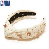 MIAMI HEAT LELE SADOUGHI / NBA IVORY EMBELLISHED KNOTTED HEADBAND
