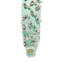MINT SLIM KNOTTED CRYSTAL GRID HEADBAND