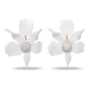 MOTHER OF PEARL CRYSTAL LILY EARRINGS