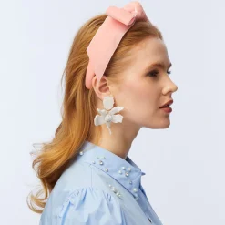 MOTHER OF PEARL CRYSTAL LILY EARRINGS