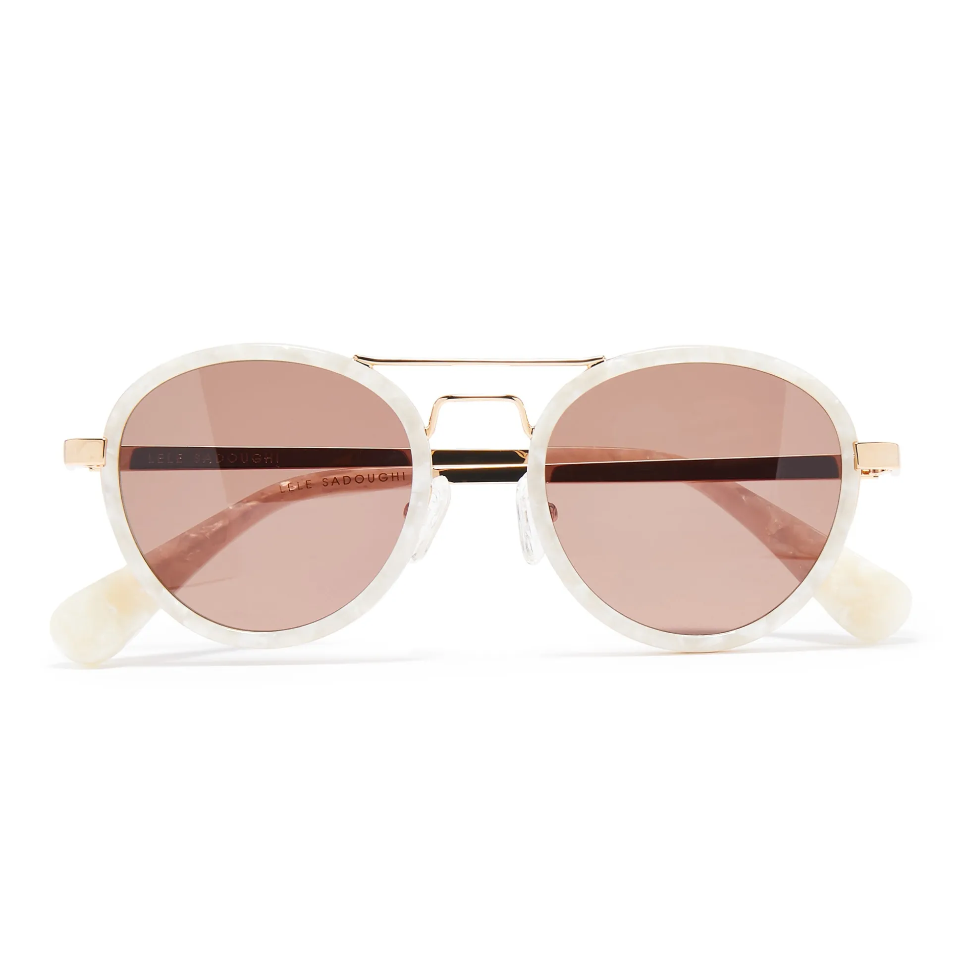 MOTHER OF PEARL DOWNTOWN AVIATOR SUNGLASSES