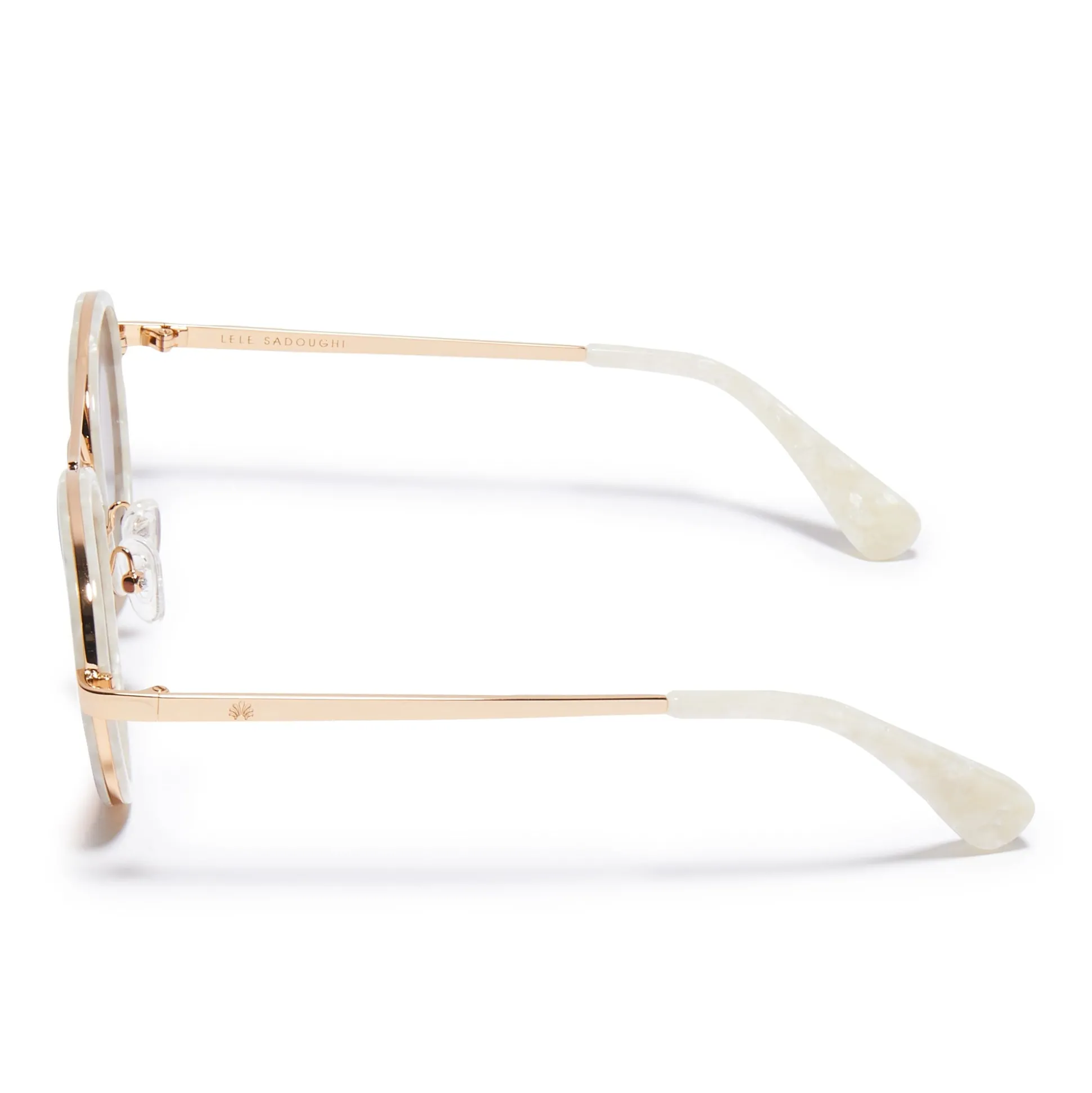 MOTHER OF PEARL DOWNTOWN AVIATOR SUNGLASSES