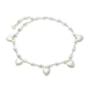 MOTHER OF PEARL HEART CHARM CHAIN BELT