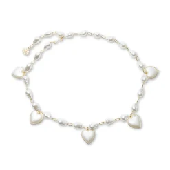 MOTHER OF PEARL HEART CHARM CHAIN BELT