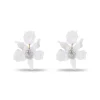 MOTHER OF PEARL SMALL CRYSTAL LILY EARRINGS