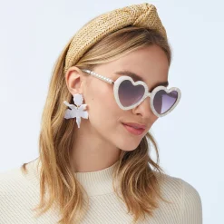 MOTHER OF PEARL SMALL PAPER LILY EARRINGS