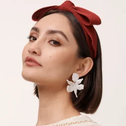 MOTHER OF PEARL SMALL PAPER LILY EARRINGS