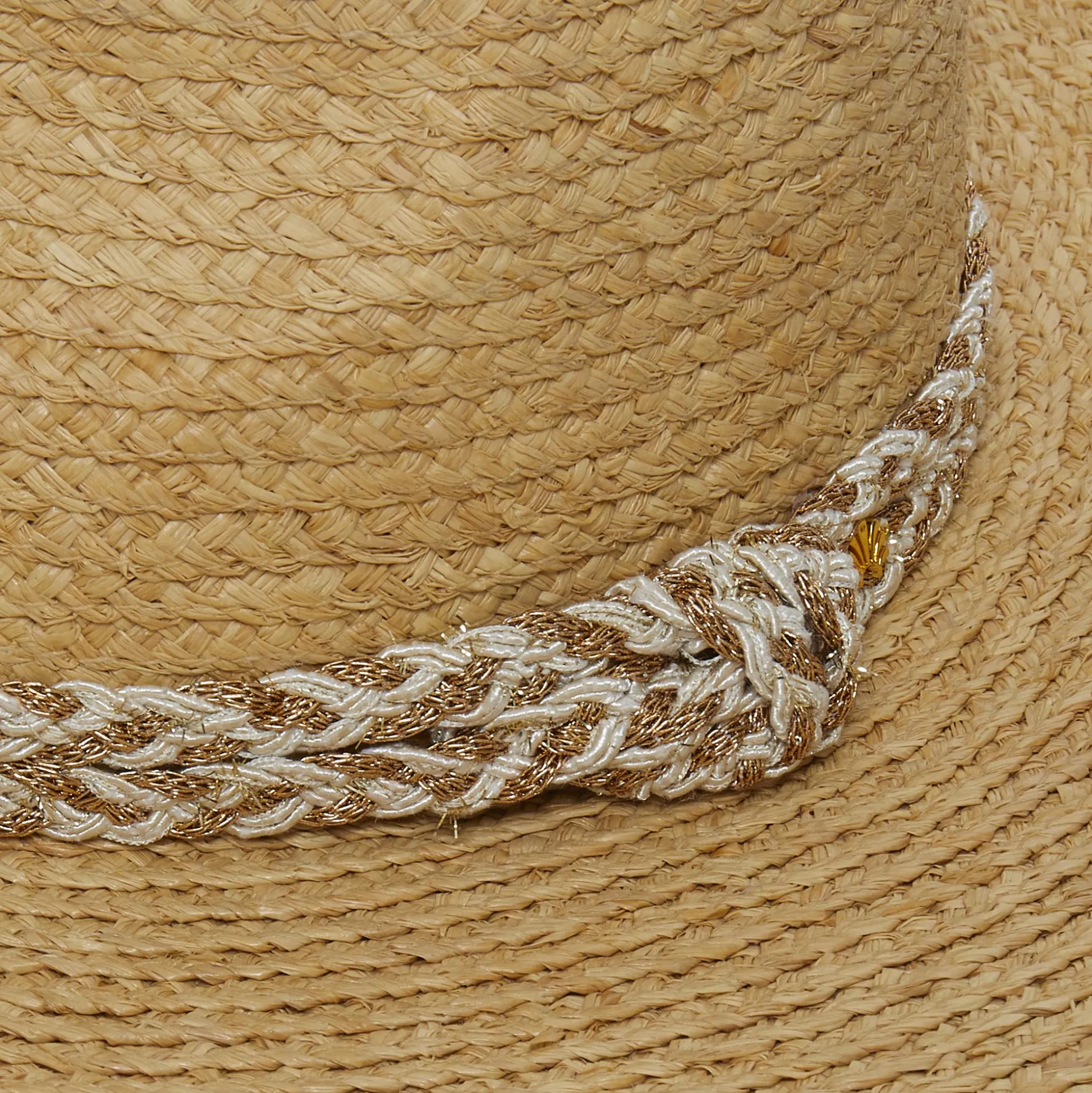 NATURAL BRAIDED ROPE STRAW HAT