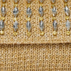 NATURAL CRYSTAL EMBELLISHED TOP HANDLE MINI TABITHA BAG