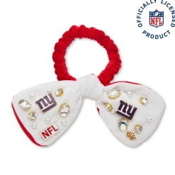 NEW YORK GIANTS LELE SADOUGHI X NFL IVORY RED BOW SCRUNCHIE