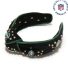 NEW YORK JETS LELE SADOUGHI X NFL JET EMBELLISHED KNOTTED HEADBAND