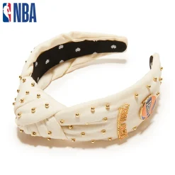 NEW YORK KNICKS LELE SADOUGHI / NBA IVORY EMBELLISHED KNOTTED HEADBAND