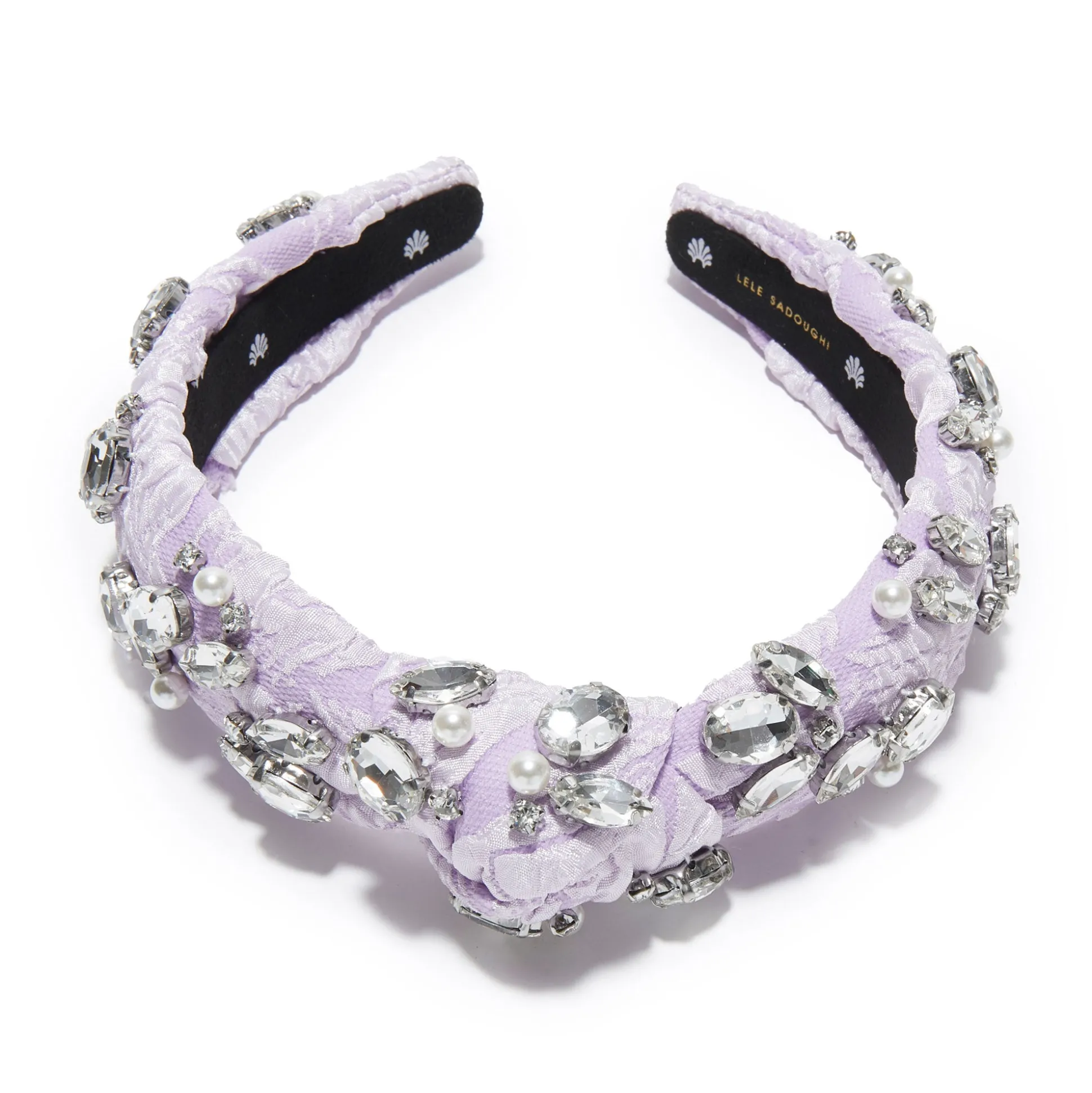 ORCHID SLIM KNOTTED CRYSTAL CLUSTER HEADBAND