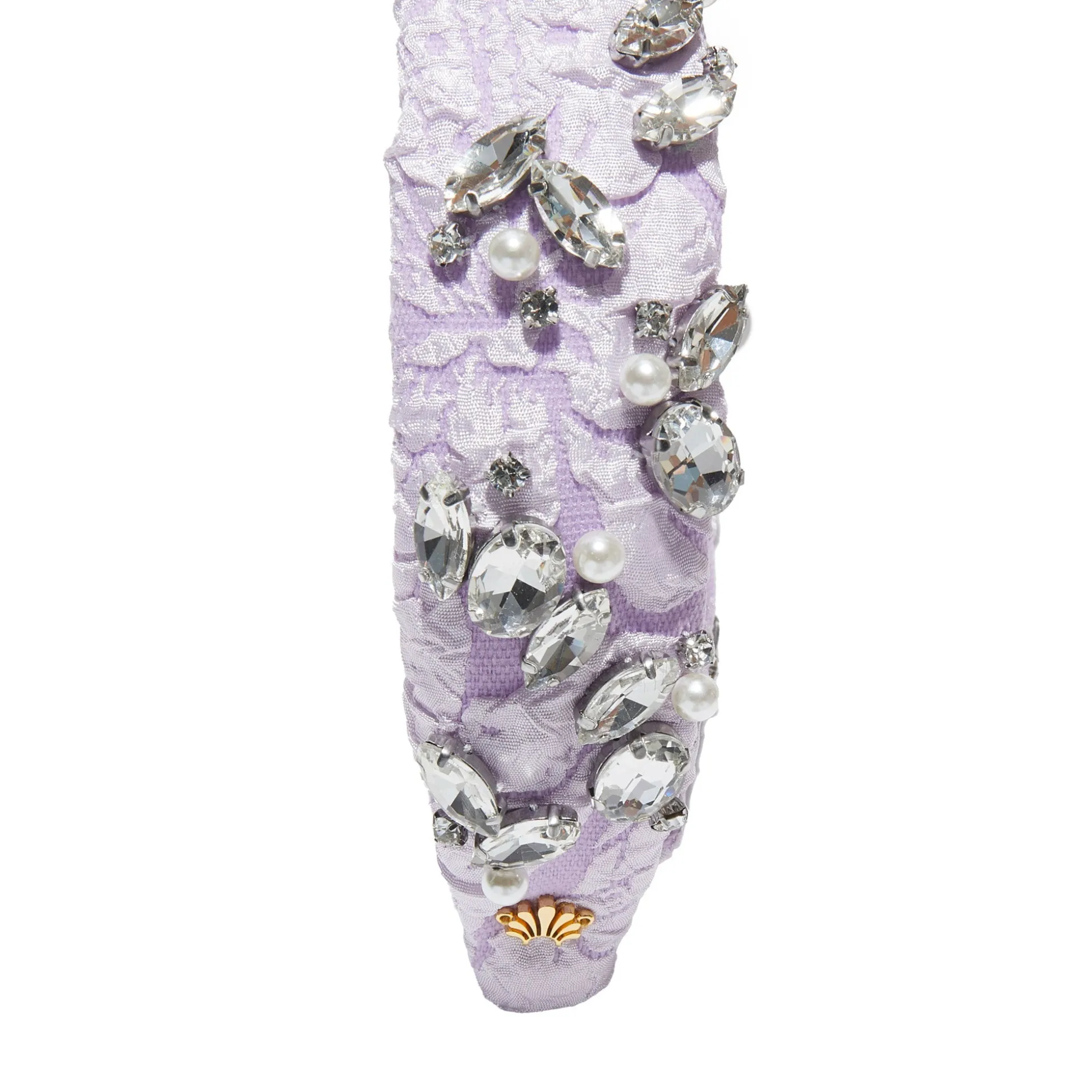 ORCHID SLIM KNOTTED CRYSTAL CLUSTER HEADBAND