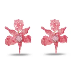 PASSIONFRUIT PINK LILLY PULITZER x LELE CRYSTAL LILY EARRINGS