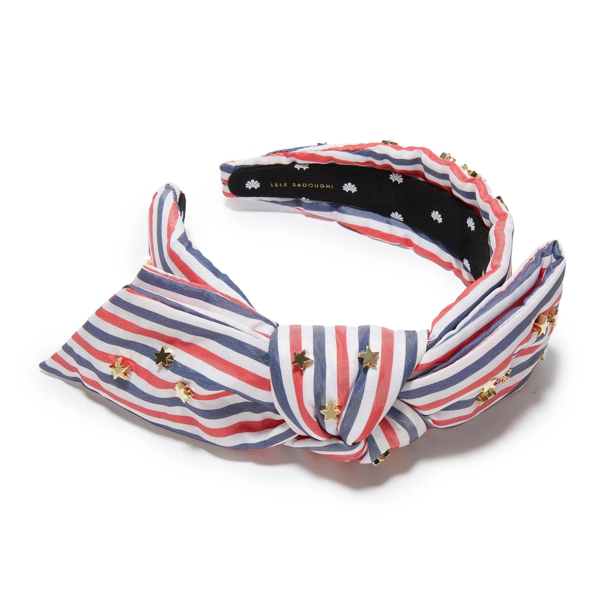 PATRIOTIC STRIPE HOLLY STRIPED EMBELLISHED HEADBAND