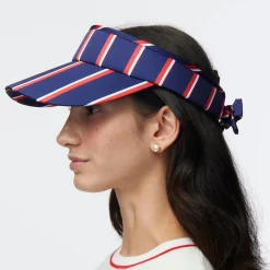 PATRIOTIC STRIPE STRIPED COTTON BOW TIE VISOR
