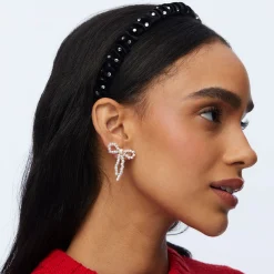 PEARL BOW STUD EARRINGS