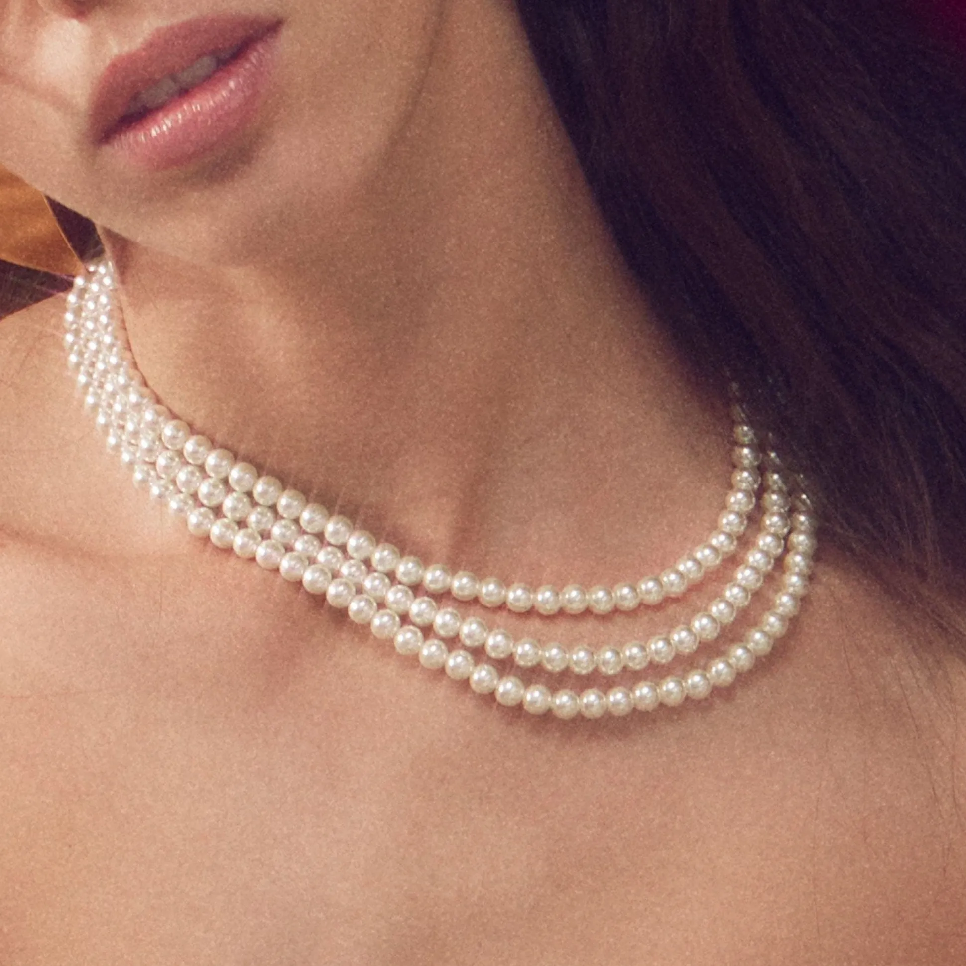 PEARL TRIPLE STRAND NECKLACE