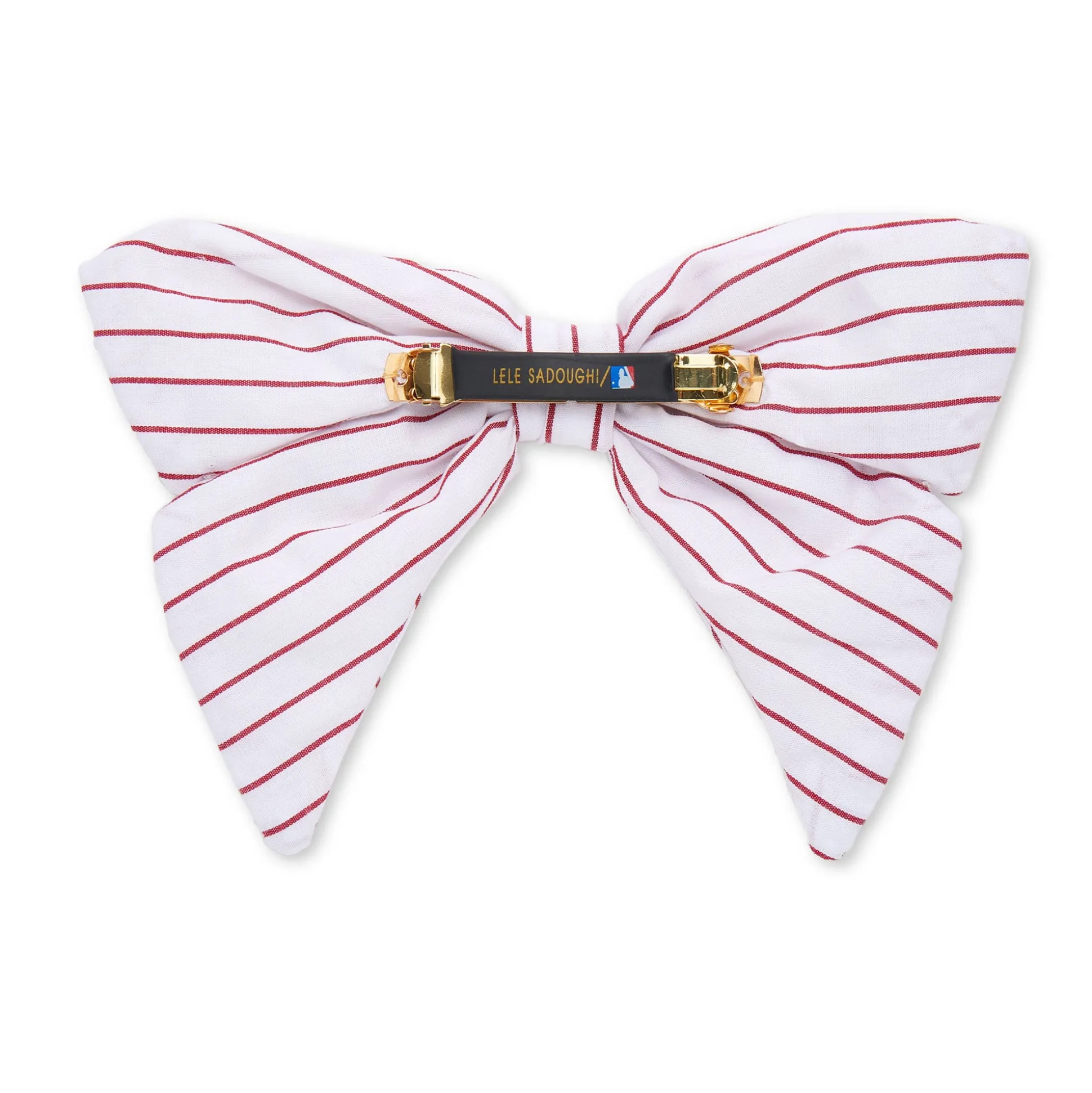 PHILADELPHIA PHILLIES LELE SADOUGHI / MLB STRIPE RED BOW BARRETTE