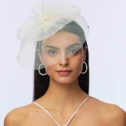 *PRE-ORDER* IVORY FLORAL VEIL FASCINATOR