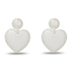 RESORT WHITE LILLY PULITZER x LELE JEWELED STITCHED HEART EARRINGS