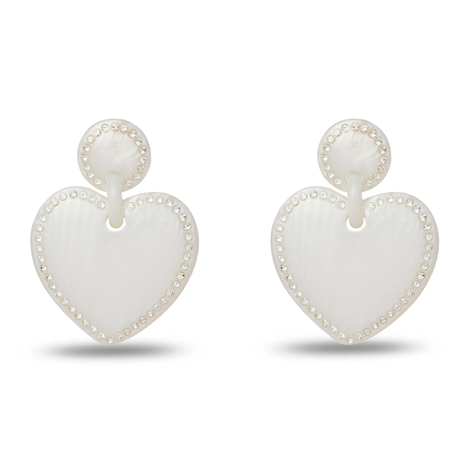 RESORT WHITE LILLY PULITZER x LELE JEWELED STITCHED HEART EARRINGS