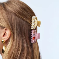 RHUBARB MINI CRYSTAL CLAW CLIP