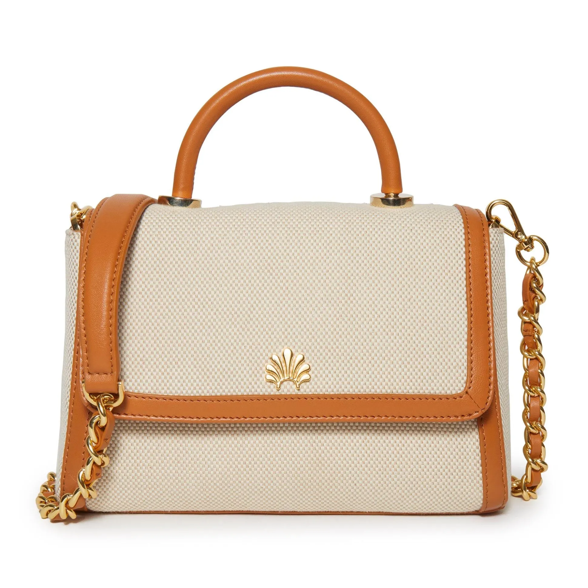 SADDLE BROWN TABITHA TOP HANDLE CROSSBODY
