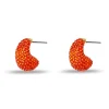 SCARLET PAVE DOME MINI HOOP EARRINGS