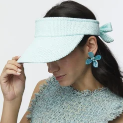 SEA BLUE SWIMMER BOW TIE VISOR