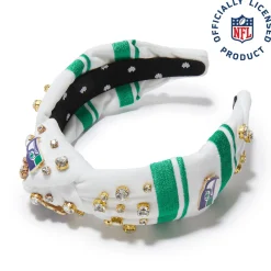 SEATTLE SEAHAWKS LELE SADOUGHI X NFL IVORY EMBELLISHED KNOTTED HEADBAND