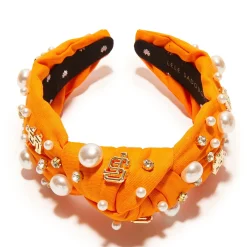 SF GIANTS LELE SADOUGHI / MLB ORANGE EMBELLISHED KNOTTED HEADBAND
