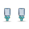 SKY BLUE CRYSTAL BERRY BUTTON EARRINGS