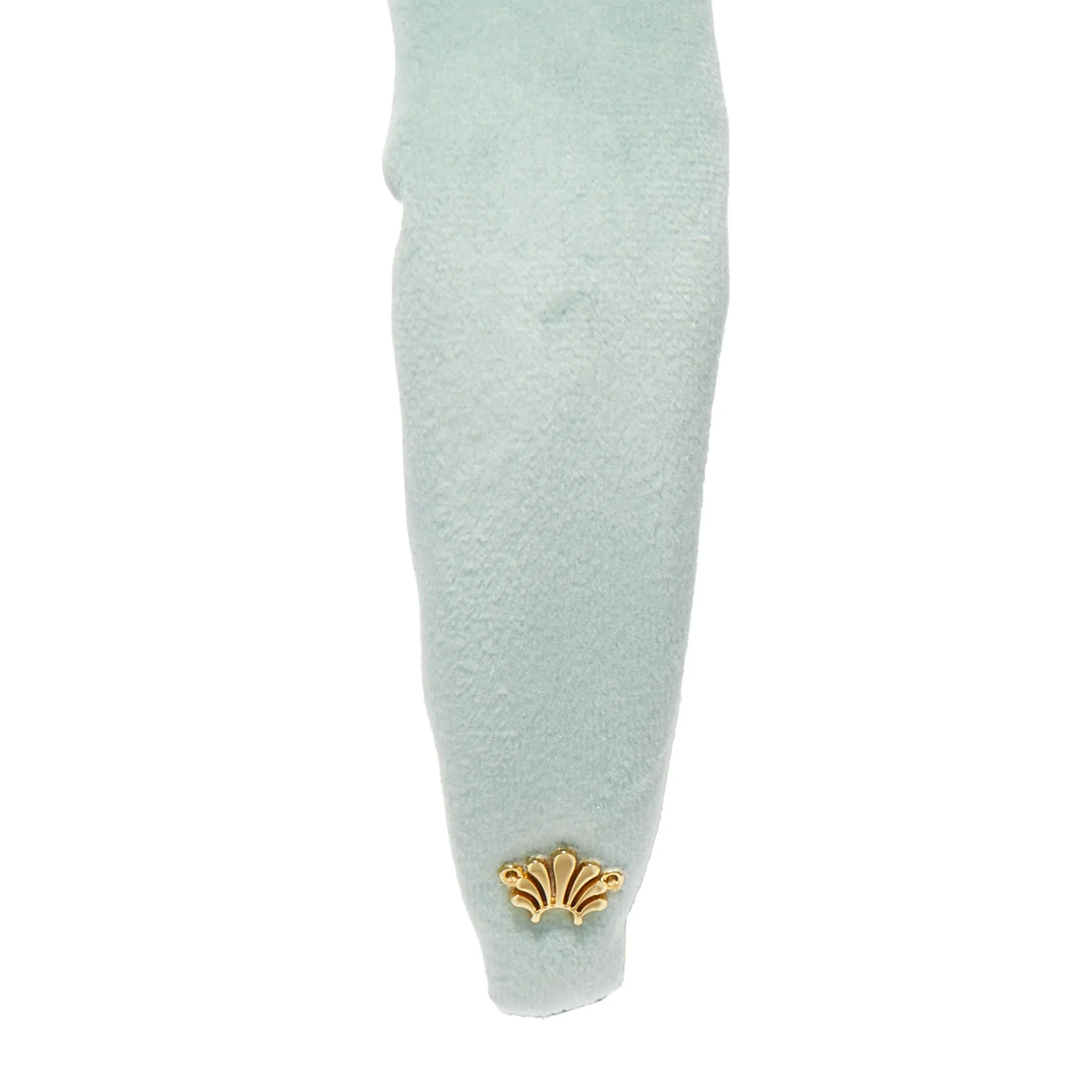 SMOKY AQUA KIDS VELVET KNOTTED HEADBAND