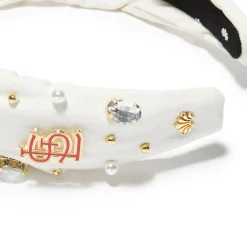 ST.LOUIS CARDINALS LELE SADOUGHI / MLB IVORY EMBELLISHED KNOTTED HEADBAND
