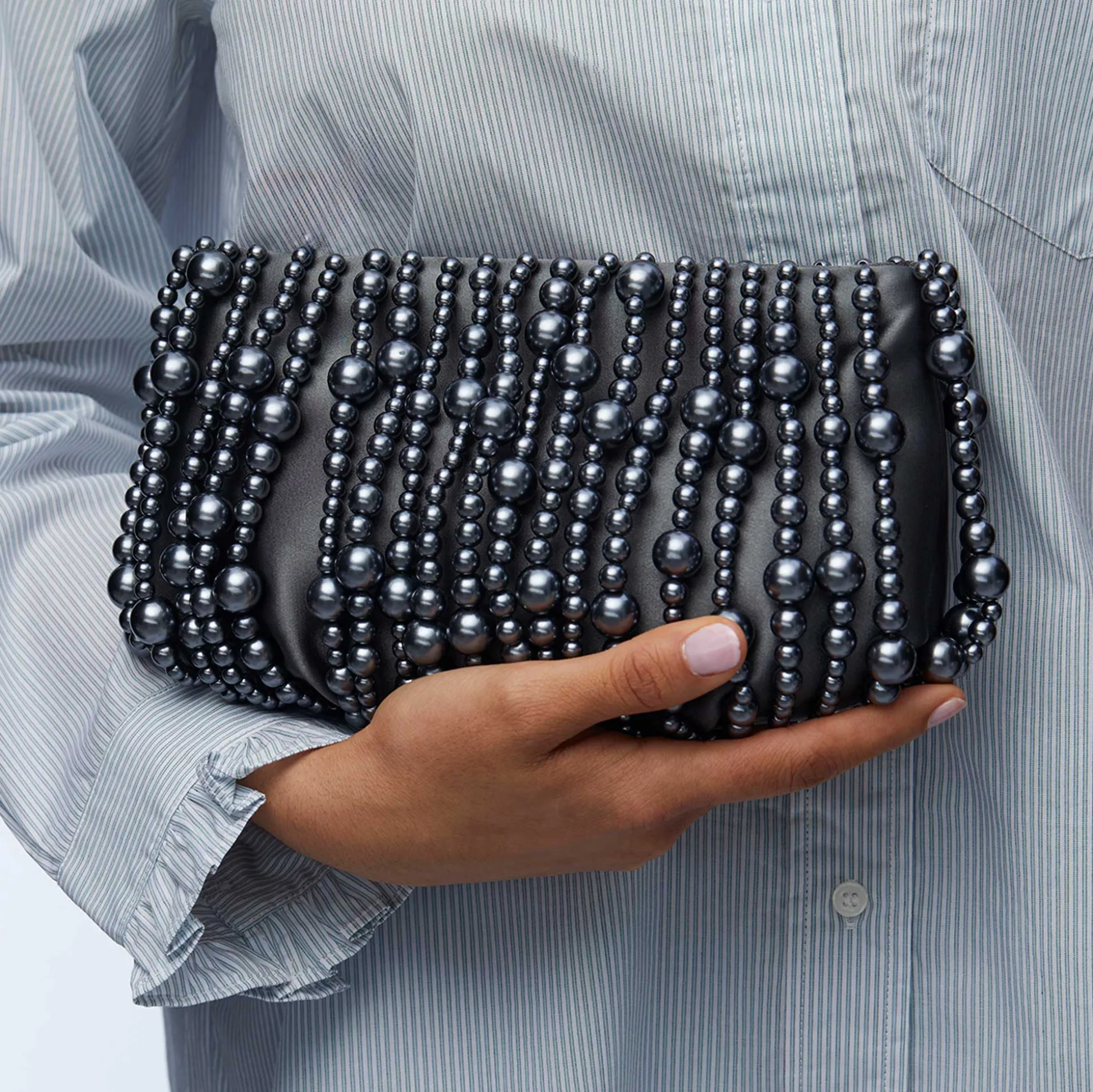 TAHITIAN PEARL WILLOW BEADED CLUTCH
