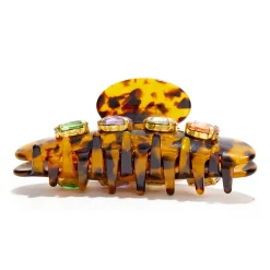 TORTOISE LARGE CRYSTAL CLAW CLIP