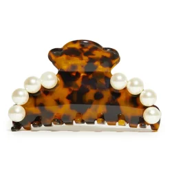 TORTOISE MEDIUM PEARL CLAW CLIP