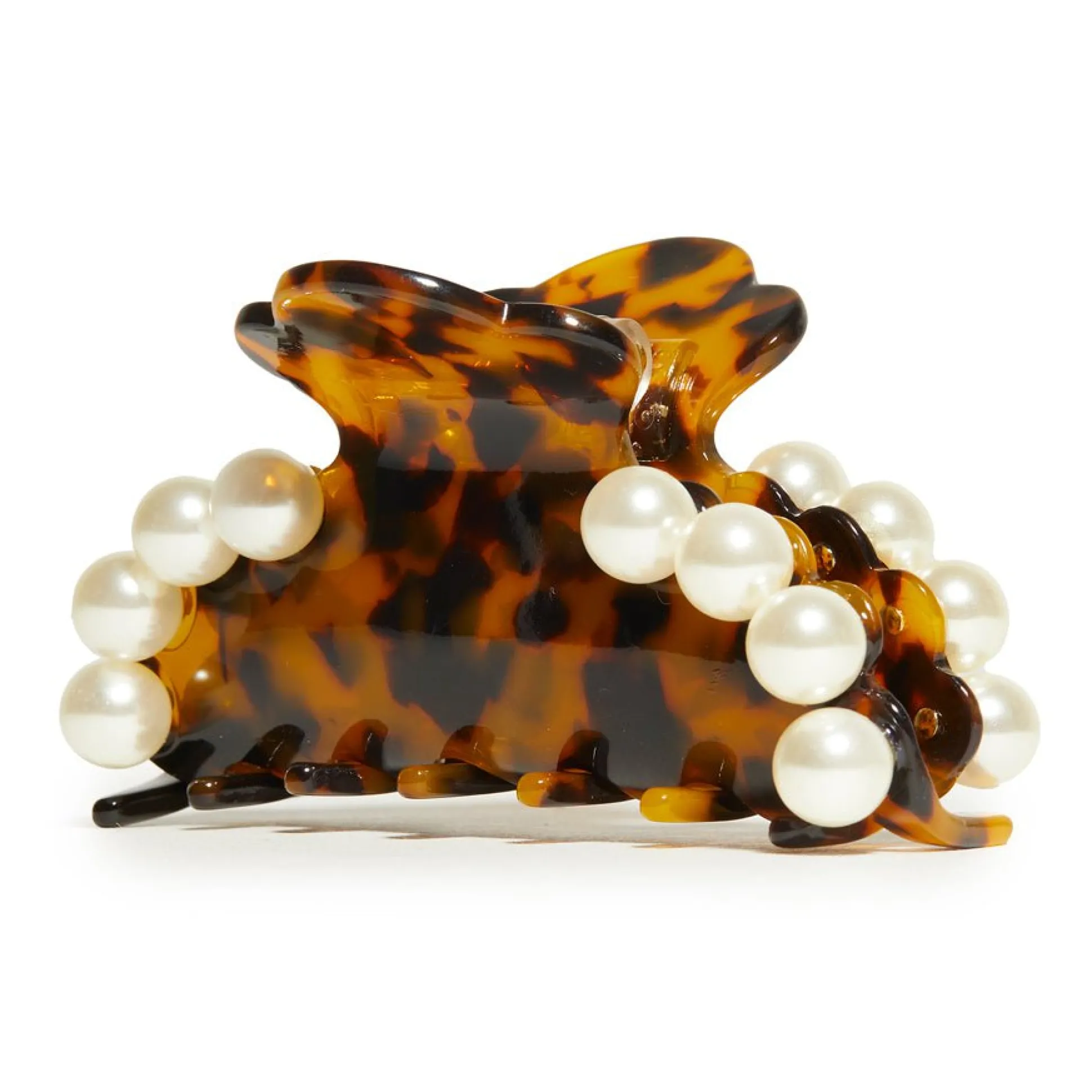 TORTOISE MEDIUM PEARL CLAW CLIP