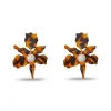 TORTOISE SMALL CRYSTAL LILY EARRINGS